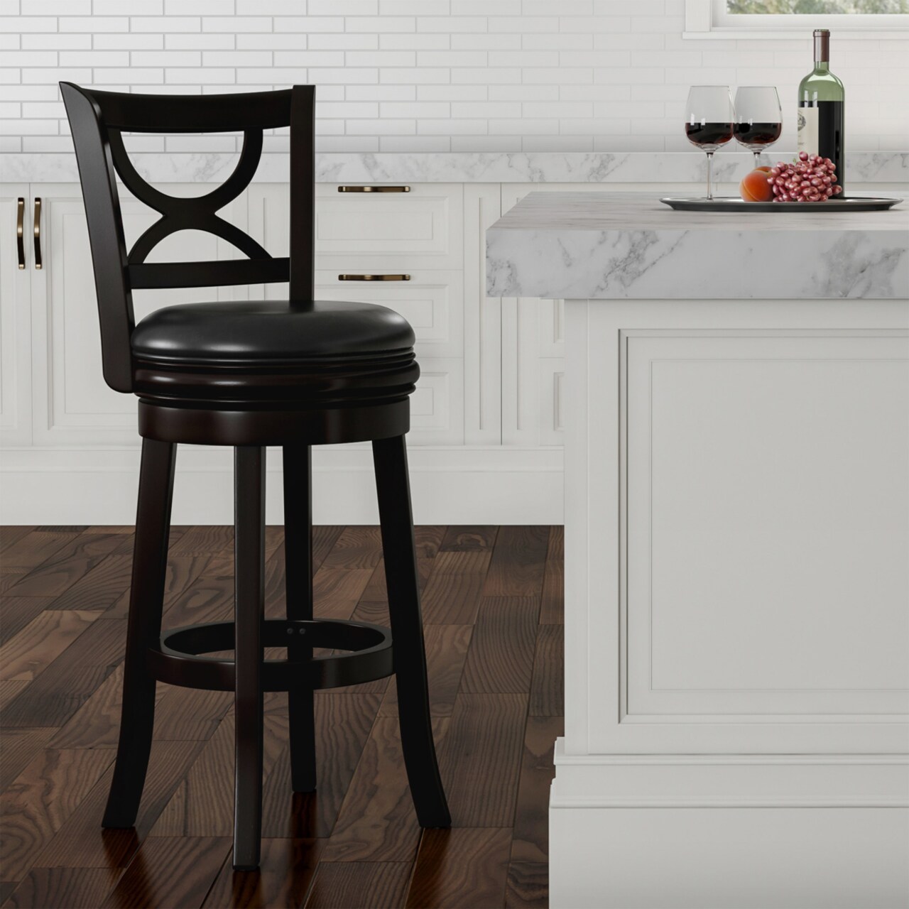 Lavish Home Swivel High Back Bar Stool 29 Inch Counter or Bar